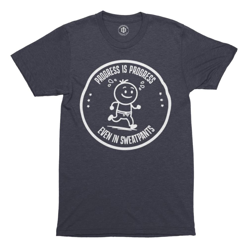 Progress Is Progress – T-Shirt-T-Shirt-Ironbound Apparel-Heather Navy